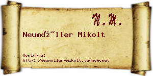 Neumüller Mikolt névjegykártya